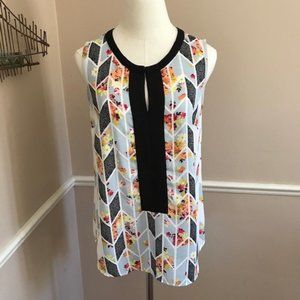 CAbi Sleeveless Geometric Top - Multi Color - Sz XS
